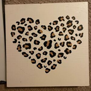 Hobby Lobby Heart Leopard Print Wall Art - Black and Brown